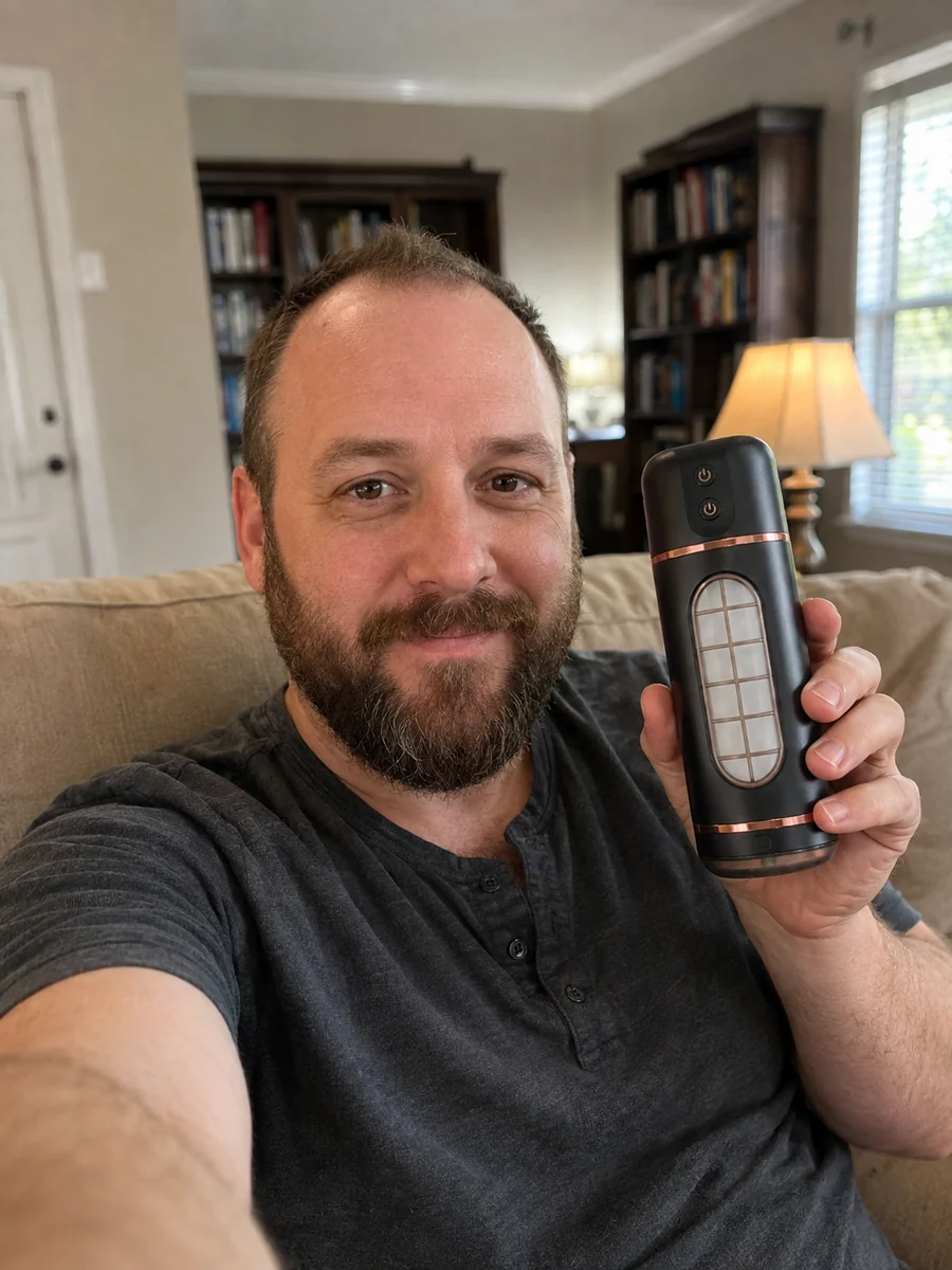 Frank B. holding the EvoPulse device