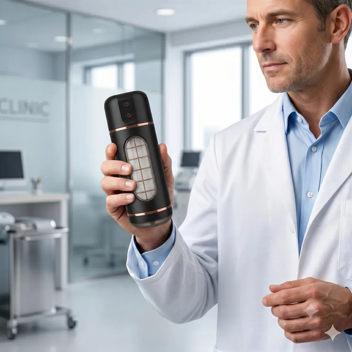 Clinician holding the EvoPulse device