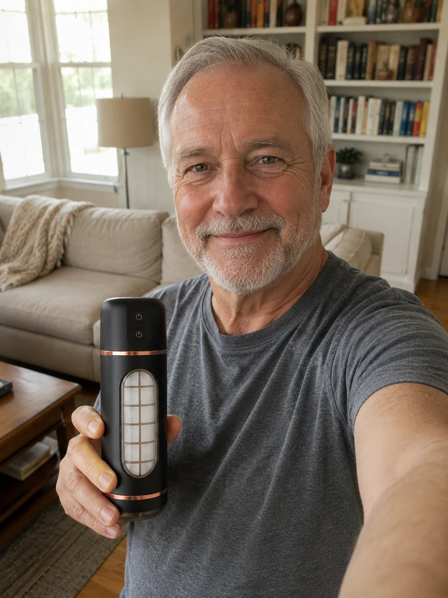 Steve R. holding the EvoPulse device